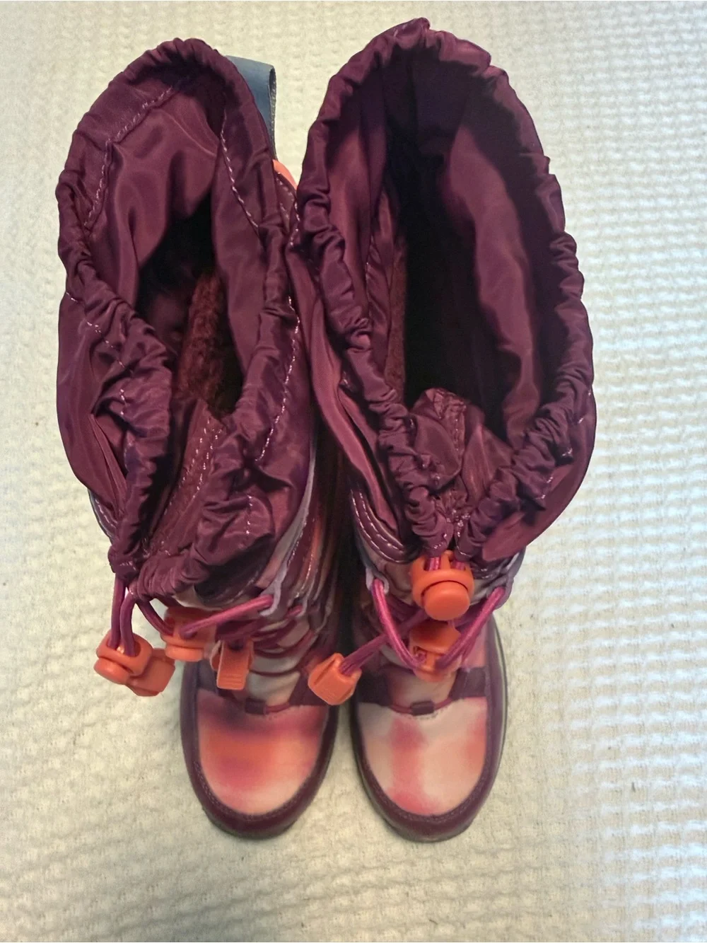 Lands’ End Kids Squall Snow Boots Size 3M Pink Purple Insulated Waterproof